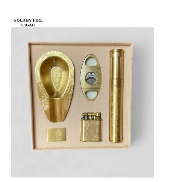 Set phụ kiện xì gà 4 món bằng đồng Golden Fire GF TZ 6 243